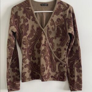 Green and burgundy Paisley Sweater